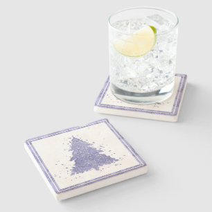 Eleganter Weihnachtsbaum   Charming Lavender Lila Steinuntersetzer