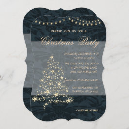 Eleganter Weihnachtsbaum, Damaske, Weihnachts-Part Einladung