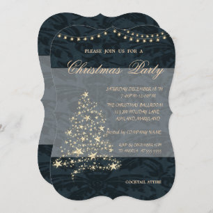 Eleganter Weihnachtsbaum, Damaske, Weihnachts-Part Einladung