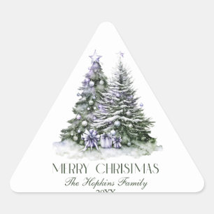 Eleganter Weihnachtsbaum Dreieckiger Aufkleber