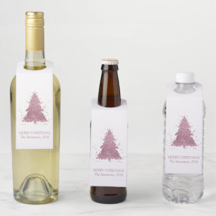 Eleganter Weihnachtsbaum   Dusty Mauve Pink Custom Flaschenanhänger