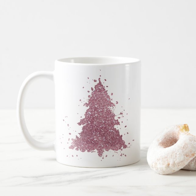 Eleganter Weihnachtsbaum | Dusty Mauve Pink Spritz Kaffeetasse (Mit Donut)