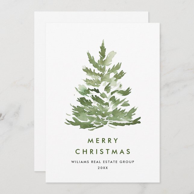 Eleganter Weihnachtsbaum Feiertagskarte (Vorne/Hinten)