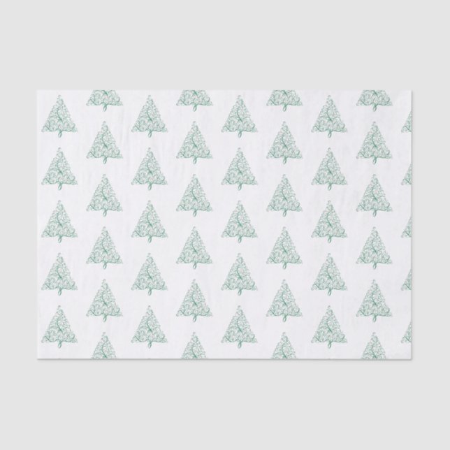 Eleganter Weihnachtsbaum in Rot und Grün Seidenpapier (Vorderseite)