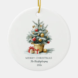 Eleganter Weihnachtsbaum Keramik Ornament