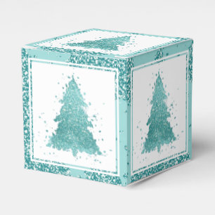 Eleganter Weihnachtsbaum Luxe Aqua Mint Spritzer Geschenkschachtel