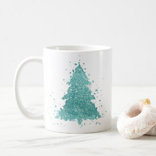 Eleganter Weihnachtsbaum   Luxe Aqua Mint Spritzer Kaffeetasse