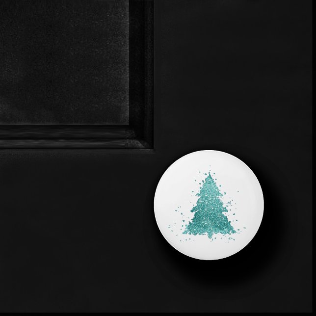 Eleganter Weihnachtsbaum | Luxe Aqua Mint Spritzer Keramikknauf (Von Creator hochgeladen)