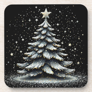 Eleganter Weihnachtsbaum mit funkelnden Dekoration Getränkeuntersetzer