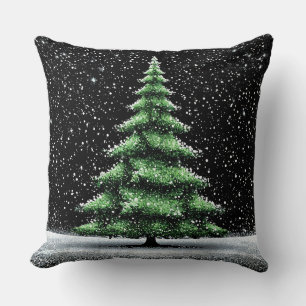 Eleganter Weihnachtsbaum mit funkelnden Dekoration Kissen