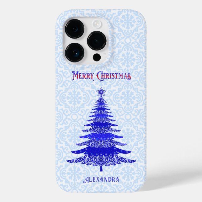 Eleganter Weihnachtsbaum Personalisiert Case-Mate iPhone Hülle (Rückseite)