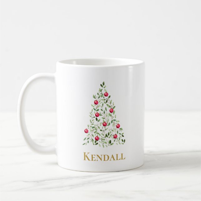 Eleganter Weihnachtsbaum Personalisiert Kaffeetasse (Links)