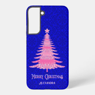 Eleganter Weihnachtsbaum Rosa Personalisierter Gla Samsung Galaxy Hülle