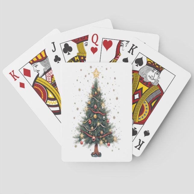 Eleganter Weihnachtsbaum Spielkarten (Rückseite)