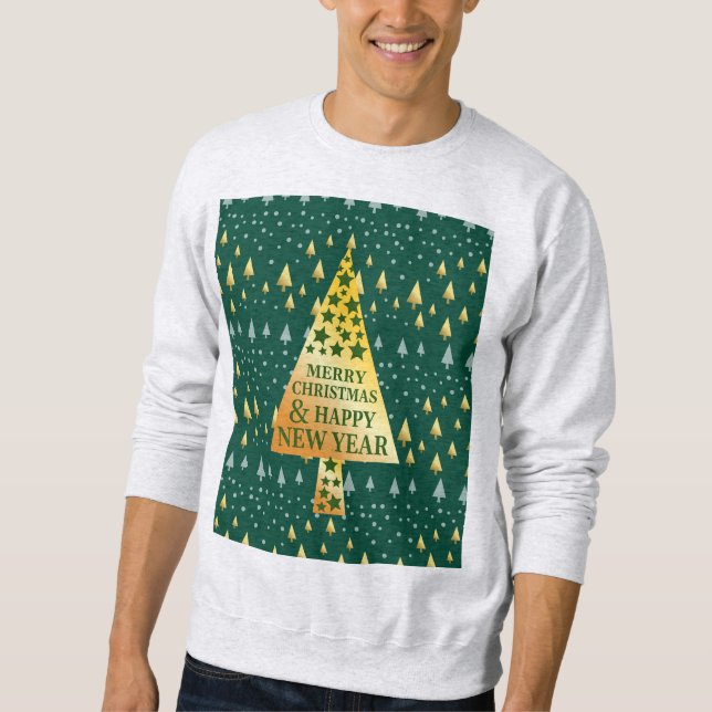Eleganter Weihnachtsbaum Sweatshirt (Vorderseite)