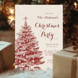 Eleganter Weihnachtsbaum Vintage-Christmas-Party Einladung