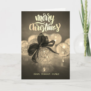 Eleganter Weihnachtsbaumkugel-Schmuck Feiertagskarte