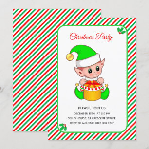 Eleganter Weihnachtself Weihnachtsfeier Einladung