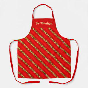 Eleganter Weihnachtsfeiertag Roter Glitzer Streife Schürze
