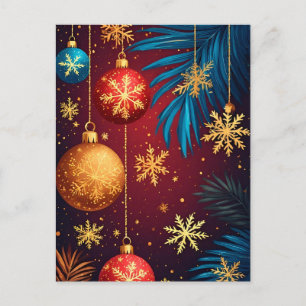 Eleganter Weihnachtsfeiertags-Schmuck Postkarte