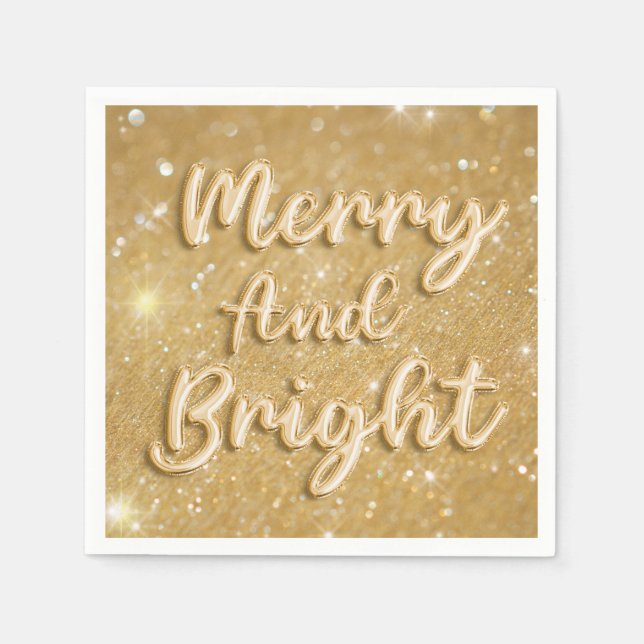 Eleganter Weihnachtsgold-Glitzer Serviette (Vorderseite)