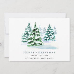 Eleganter Weihnachtsgruß der Firma mit Kiefernbaum Feiertagskarte