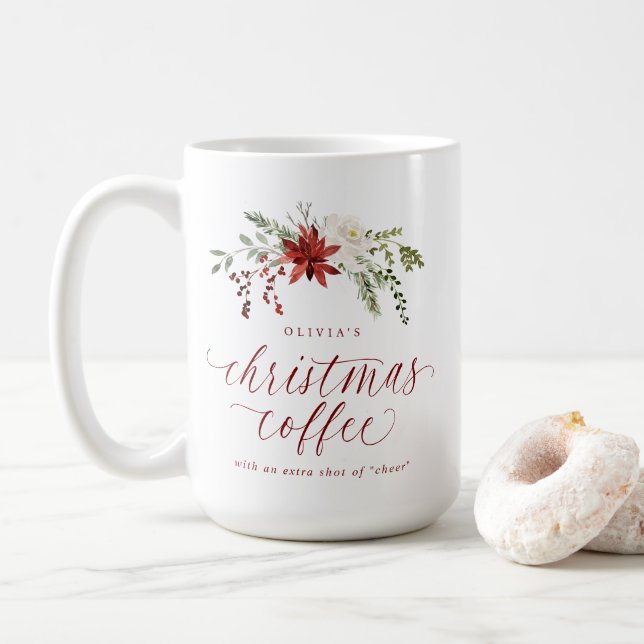 Eleganter Weihnachtskaffee mit einem Schuss-Gesche Kaffeetasse (Mit Donut)