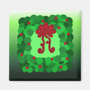 Eleganter Weihnachtskranz Magnet