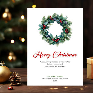 Eleganter Weihnachtskranz Minimalistische Feiertag Feiertagskarte