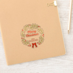 Eleganter Weihnachtskranz und Sterne Aufkleber