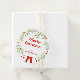 Eleganter Weihnachtskranz und Sterne Geschenkanhänger