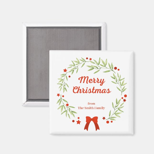 Eleganter Weihnachtskranz und Sterne Magnet (Vorderseite/Rückseite)