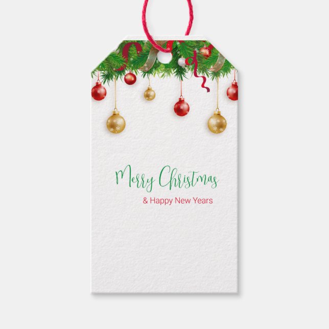 Eleganter Weihnachtskranzkarren mit Ornamenten Geschenkanhänger