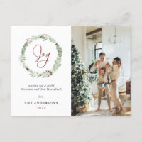 Eleganter Weihnachtskraut Joy Botanischer Feiertag