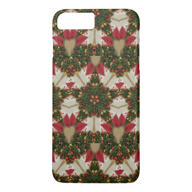 Eleganter Weihnachtskraut Rot Grün Kaleidoskopisch Case-Mate iPhone Hülle (Rückseite)