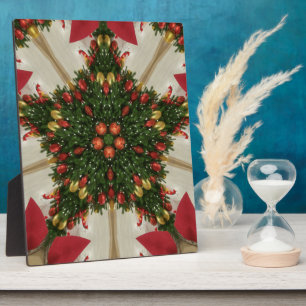 Eleganter Weihnachtskraut Rot Grün Kaleidoskopisch Fotoplatte