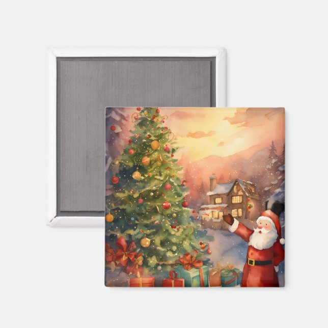 Eleganter Weihnachtsmagnet Magnet (Vorderseite/Rückseite)