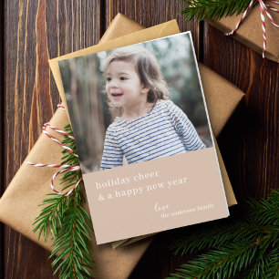 Eleganter Weihnachtsmann   Taupe Clay Foto Chic Feiertagskarte