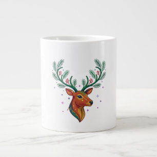 Eleganter Weihnachtsmonogramm-Buchstabe C Floralta Jumbo-Tasse
