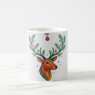 Eleganter Weihnachtsmonogramm-Buchstabe C Floralta Verwandlungstasse