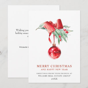 Eleganter Weihnachtsschmuck Firmen Gruß Feiertagskarte