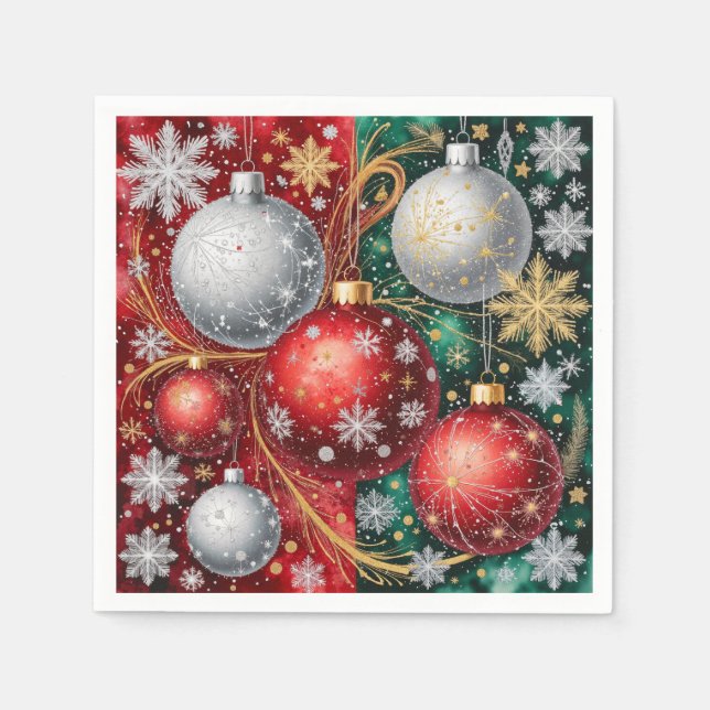 Eleganter Weihnachtsschmuck Serviette (Vorderseite)