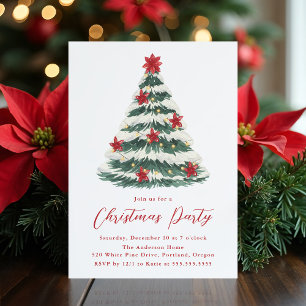 Eleganter Weihnachtsstern-Weihnachtsbaum-Feierpart Einladung