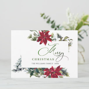 Eleganter Weihnachtsstern-Weihnachtsmistel-Gruß Feiertagskarte
