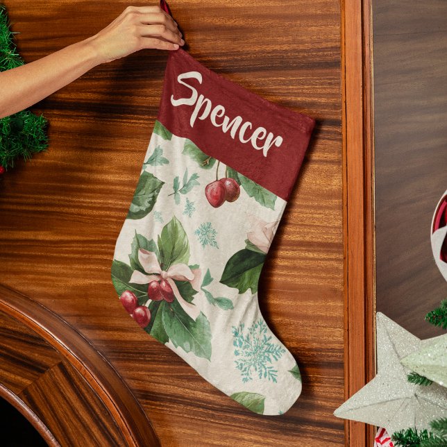 Eleganter Weihnachtsstrumpf im festlichen Muster Großer Weihnachtsstrumpf (Von Creator hochgeladen)