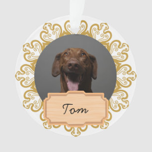 Eleganter Weihnachtsurlaub Custom Dog Foto Ornament