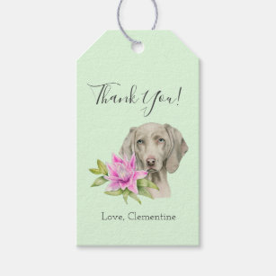 Eleganter Weimaraner Hund Floral Vielen Dank Geschenkanhänger