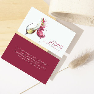 Eleganter Wein-Tanz-Veranstaltungsplaner Visitenkarte