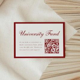 Eleganter Weinroter Universitätsfonds-QR-Code zur Begleitkarte