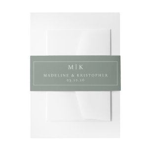 Eleganter Weiser Minimalistische Initialen Einladungsbanderole